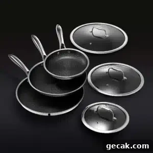 HexClad Non-Stick Skillet set with Lids