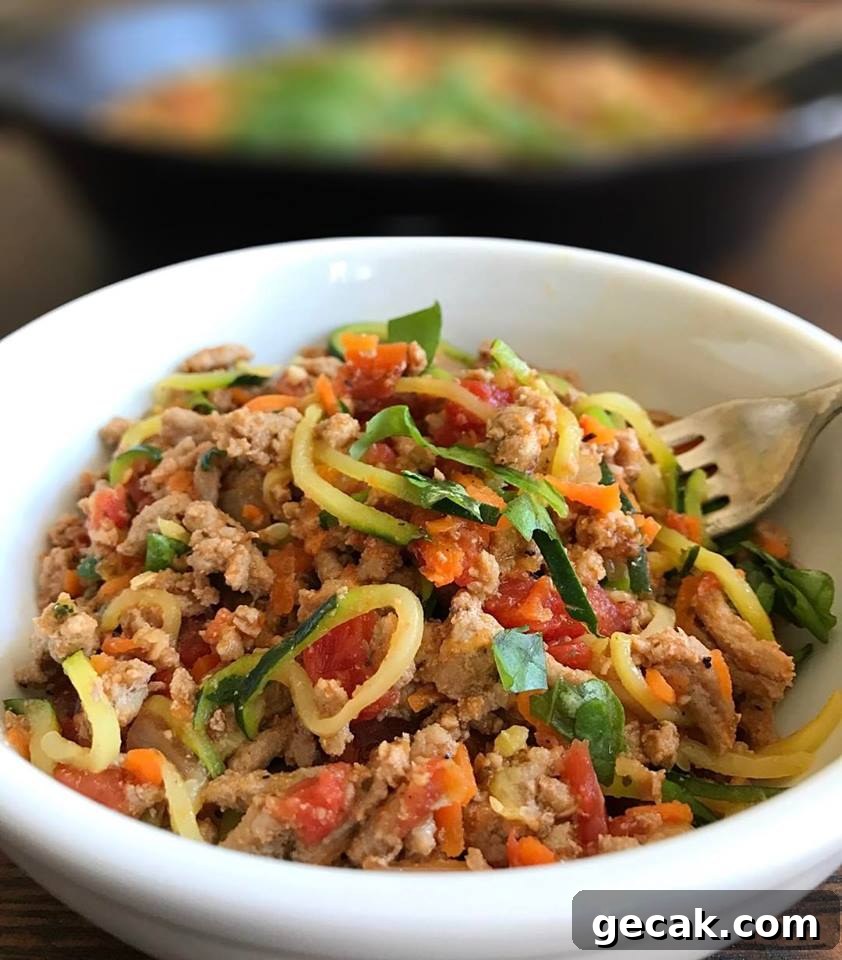 zucchini noodles turkey vegetable marinara