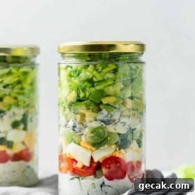 cobb salad in a jar