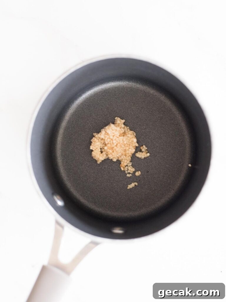 garlic in a saucepan