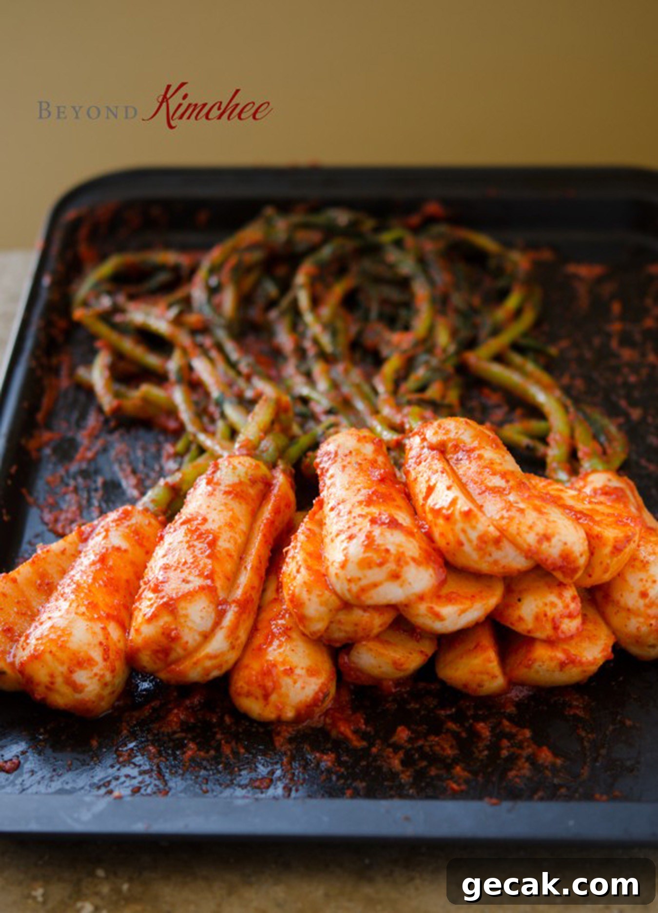 Korean ponytail radish kimchi called bachelor kimchi.