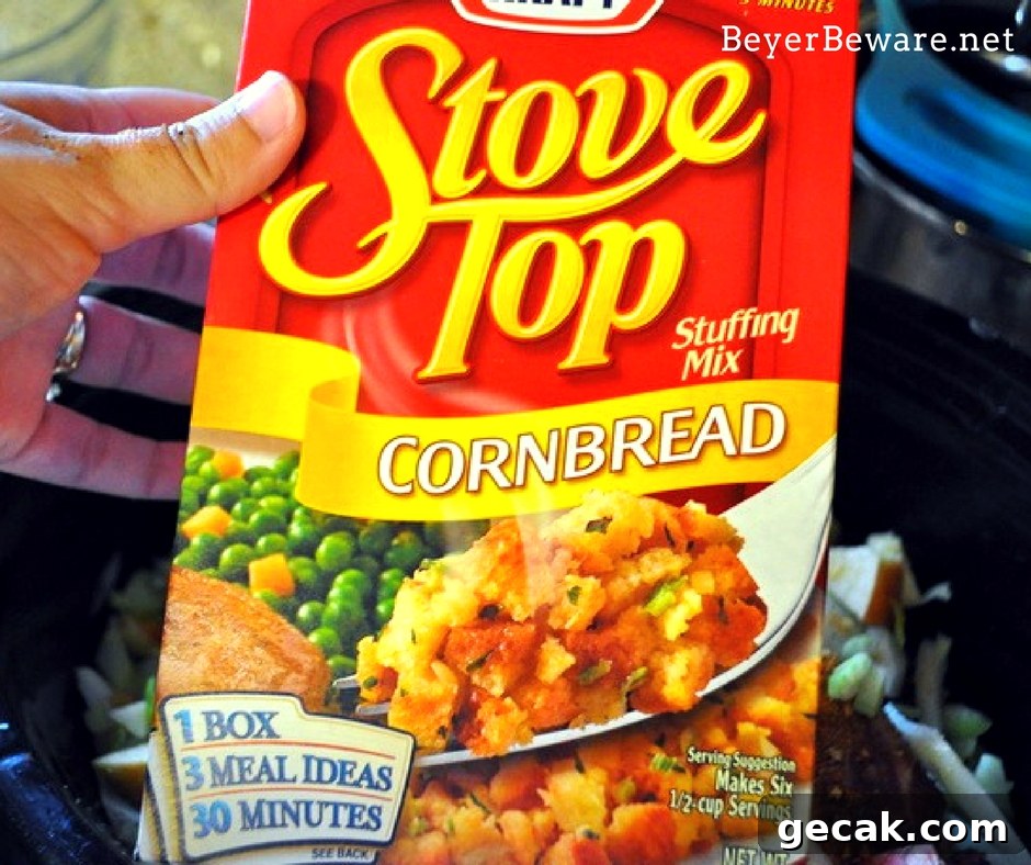 The flavors of fall are melded together in these crock pot apple pork chops. As the pork chops slow cook on top of cornbread stuffing, dinner is complete.