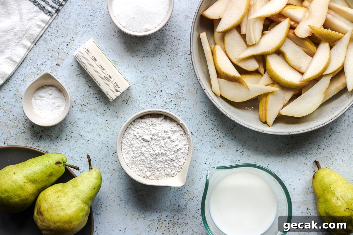 Simple Pear Cobbler Recipe with Cinnamon and Vanilla 3 Ingredients for pear cobbler.