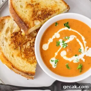 Creamy tomato basil soup