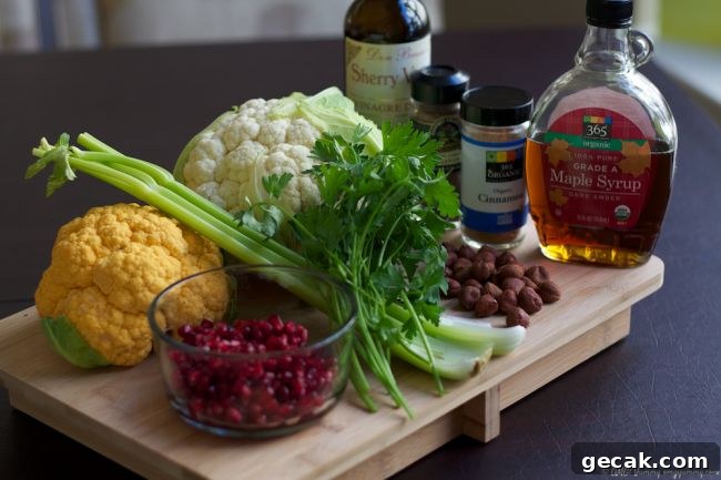 Date Syrup Uses: Delicious Pantry Ideas and Serving Tips 4 Ingredients laid out for cauliflower salad.