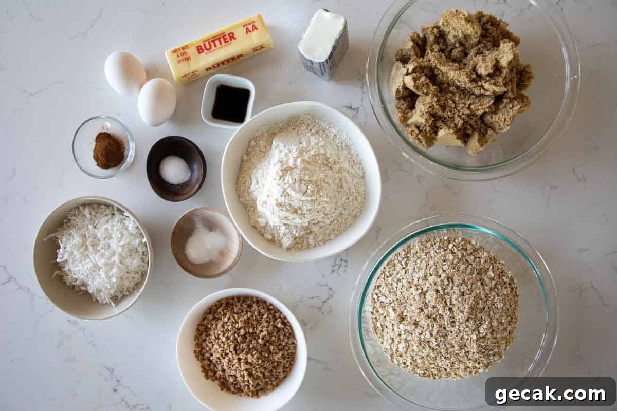 ingredients needed for oatmeal coconut cookies
