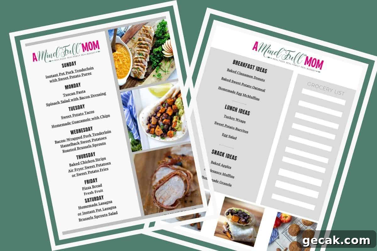 Meal Plan For Halloween Side by side photos of meal plan 31 showing main courses and lunch and breakfast ideas.
