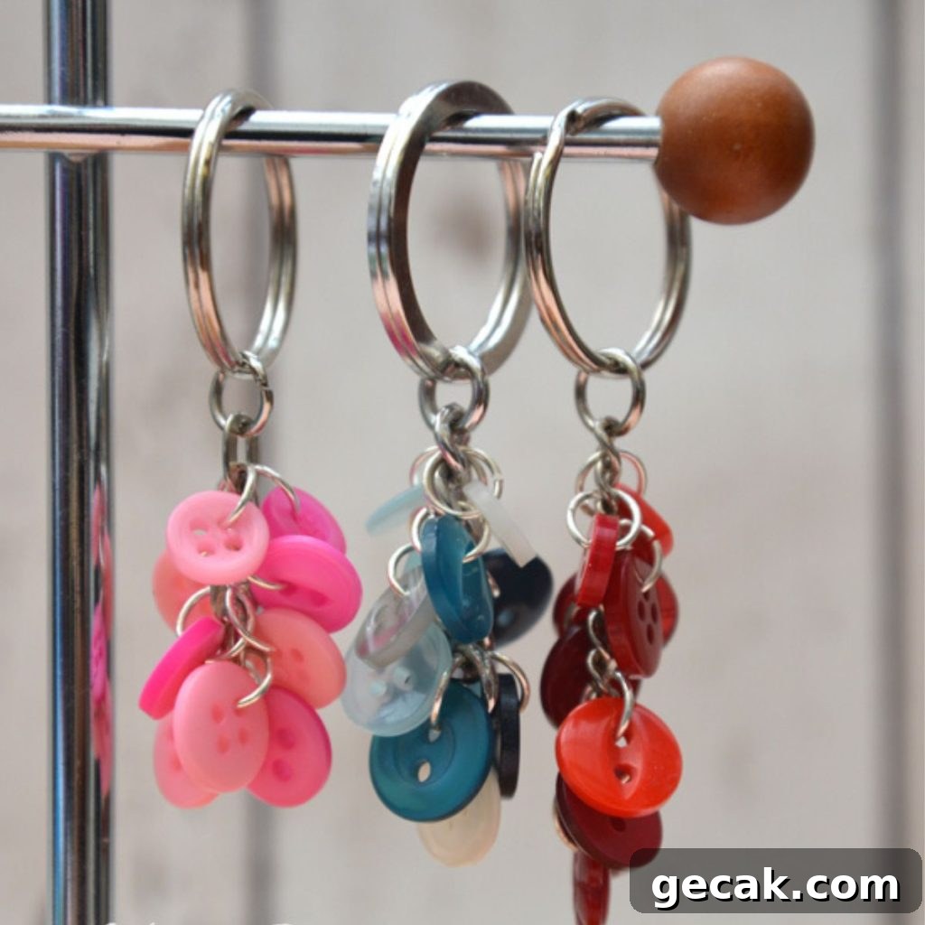 16 Creative Button Craft Ideas for Endless DIY Fun 11 Button Cluster Key Ring