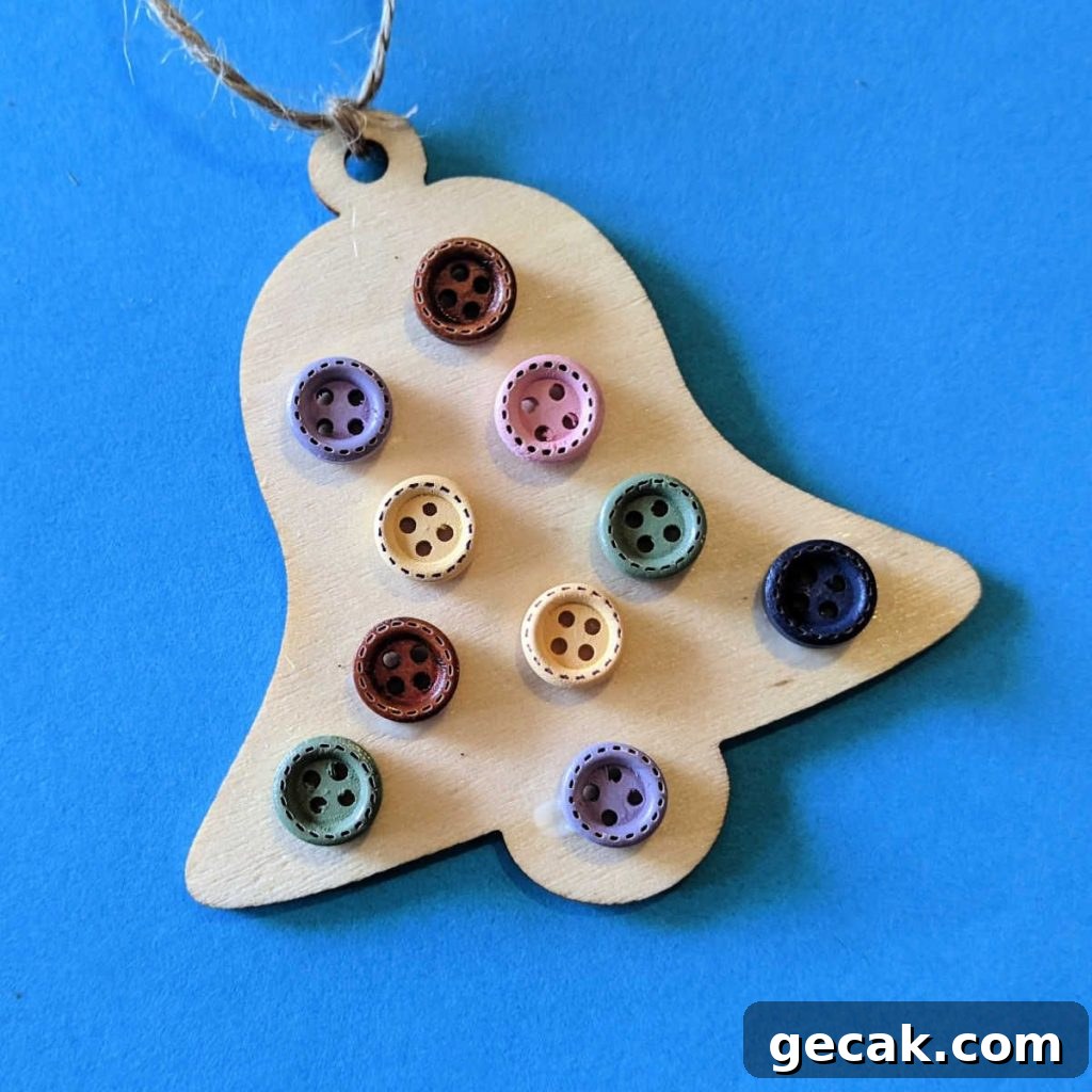16 Creative Button Craft Ideas for Endless DIY Fun 15 Wood Christmas Bell Craft with Buttons