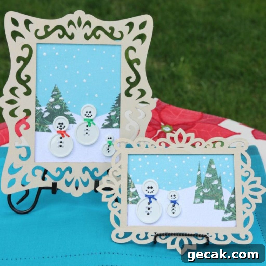 16 Creative Button Craft Ideas for Endless DIY Fun 6 Framed Button Snowman Craft