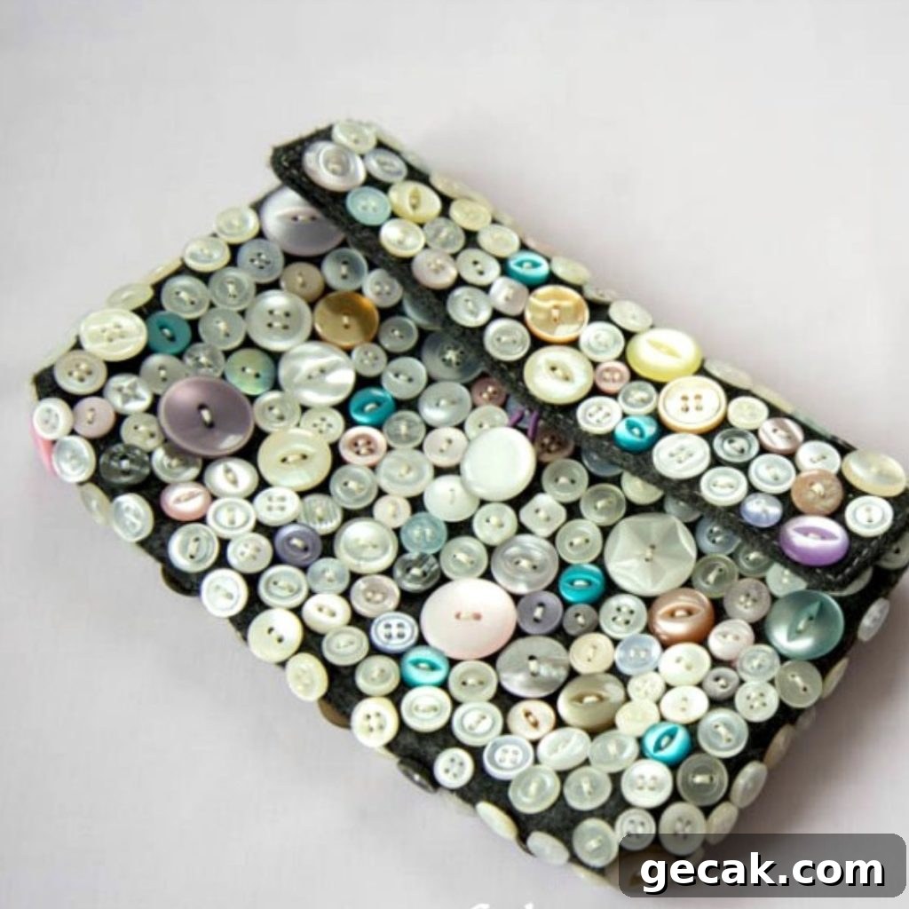 16 Creative Button Craft Ideas for Endless DIY Fun 9 Button Clutch Bag