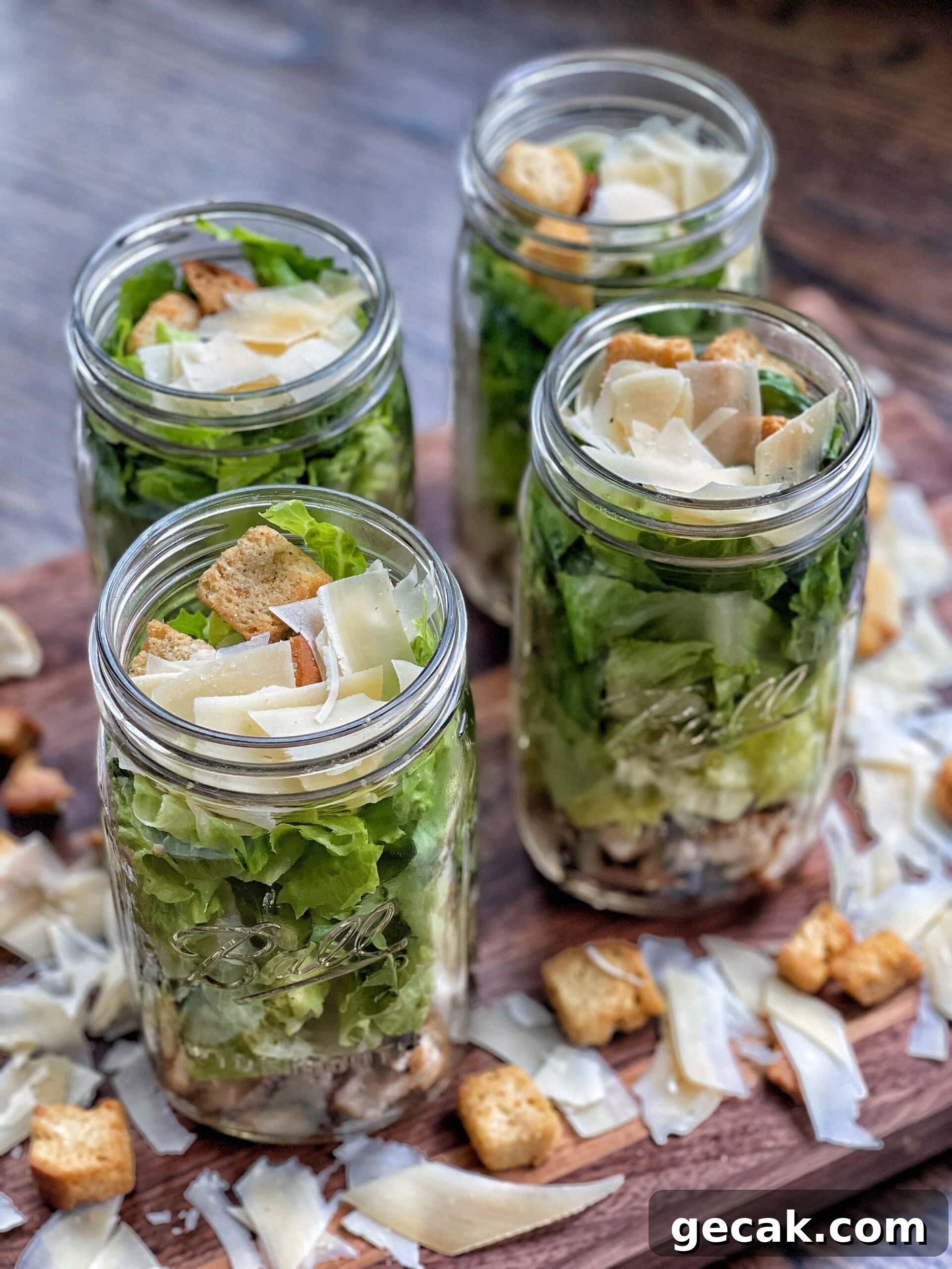 Grilled Chicken Caesar Mason Jar Salads: Quick Prep for Meal Prep 13 caesar salad