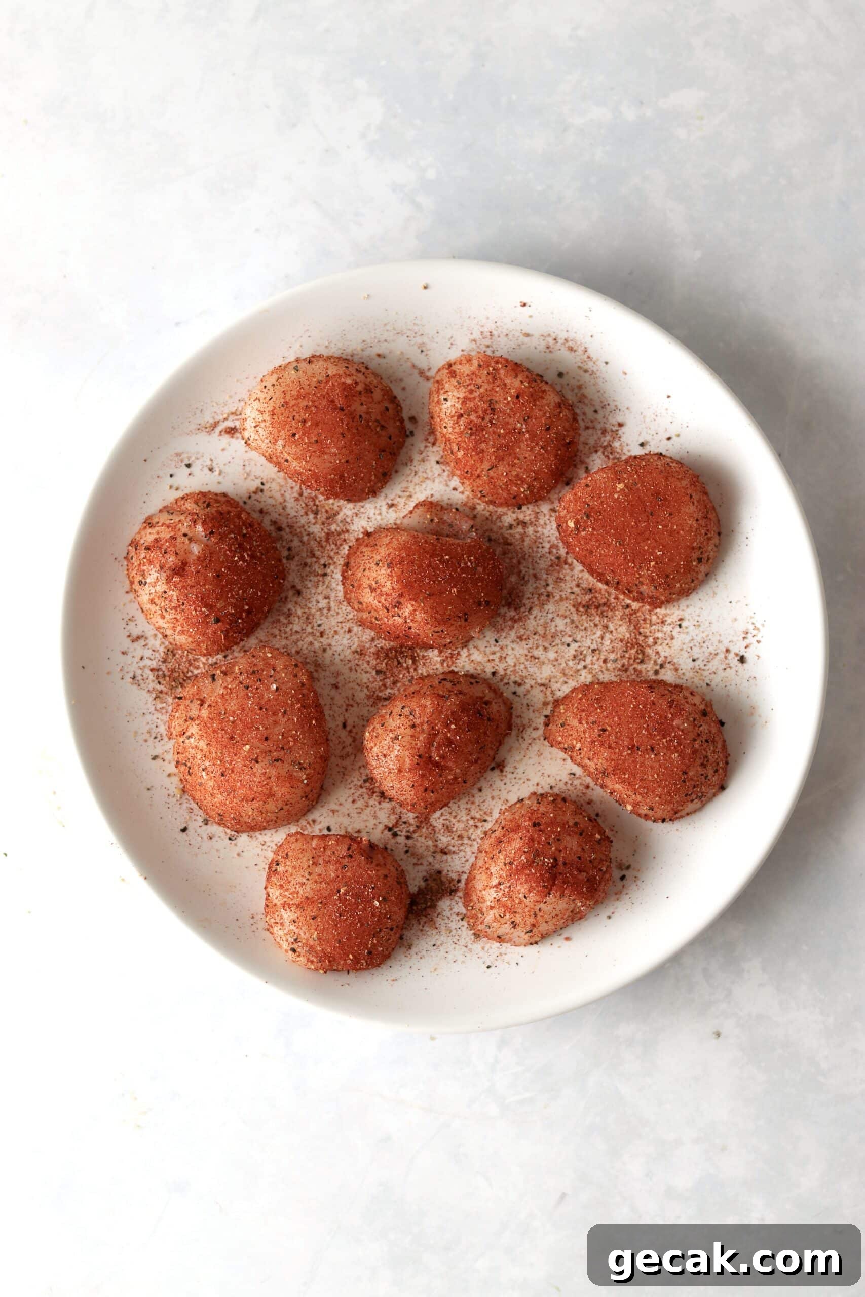 Crispy Air-Fried Scallops with Lemon Butter Sauce 8 seasoned sea scallops