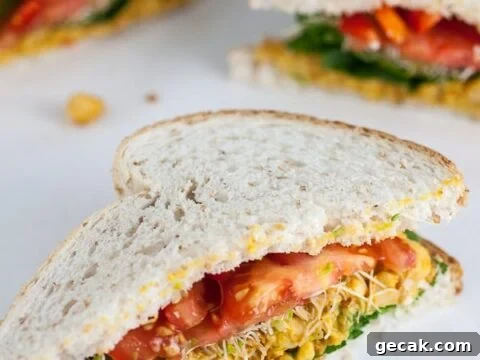 Image for Curried Chickpea Salad Sandwich Recipe (Vegan)