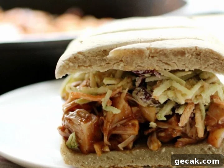 Image for Pulled BBQ Jackfruit Sandwiches with Tahini Slaw (Gluten-Free, Vegan)
