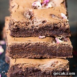 Stack of three brownies