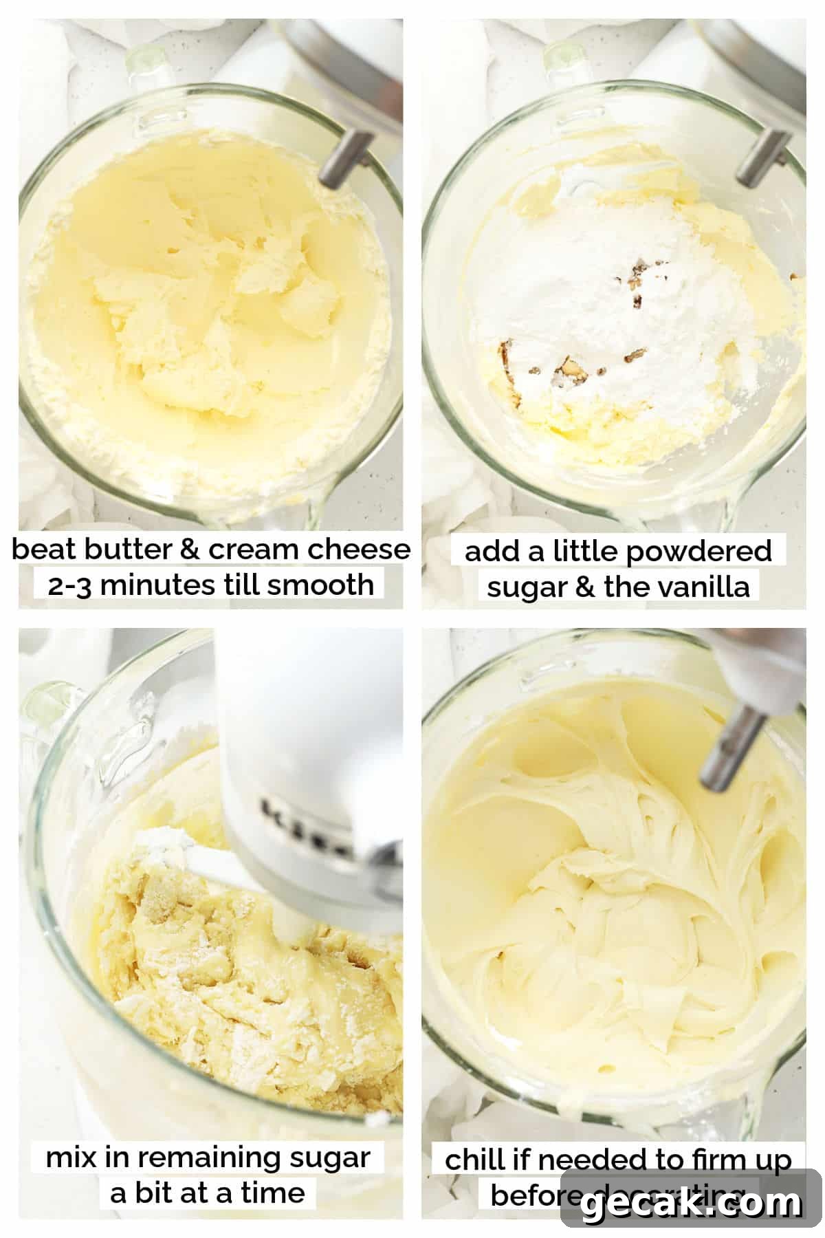 making cream cheese frosting step by step