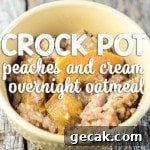 Creamy Steel-Cut Oatmeal in the Crock Pot: Slow-Cooker Recipe 8 Peaches and Cream Overnight Oatmeal