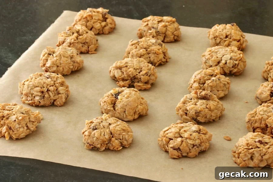 Baked maple nut cookies on parchment paper