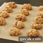 Baked maple nut cookies on parchment paper
