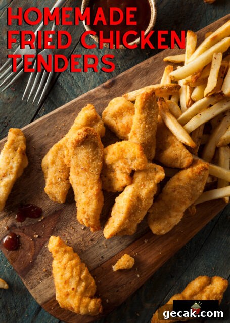 Homemade Fried Chicken Tenders are tender juicy pieces of chicken breast coated buttermilk then seasoned flour to give you great-tasting chicken.