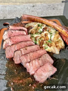 Grilled tomahawk steaks